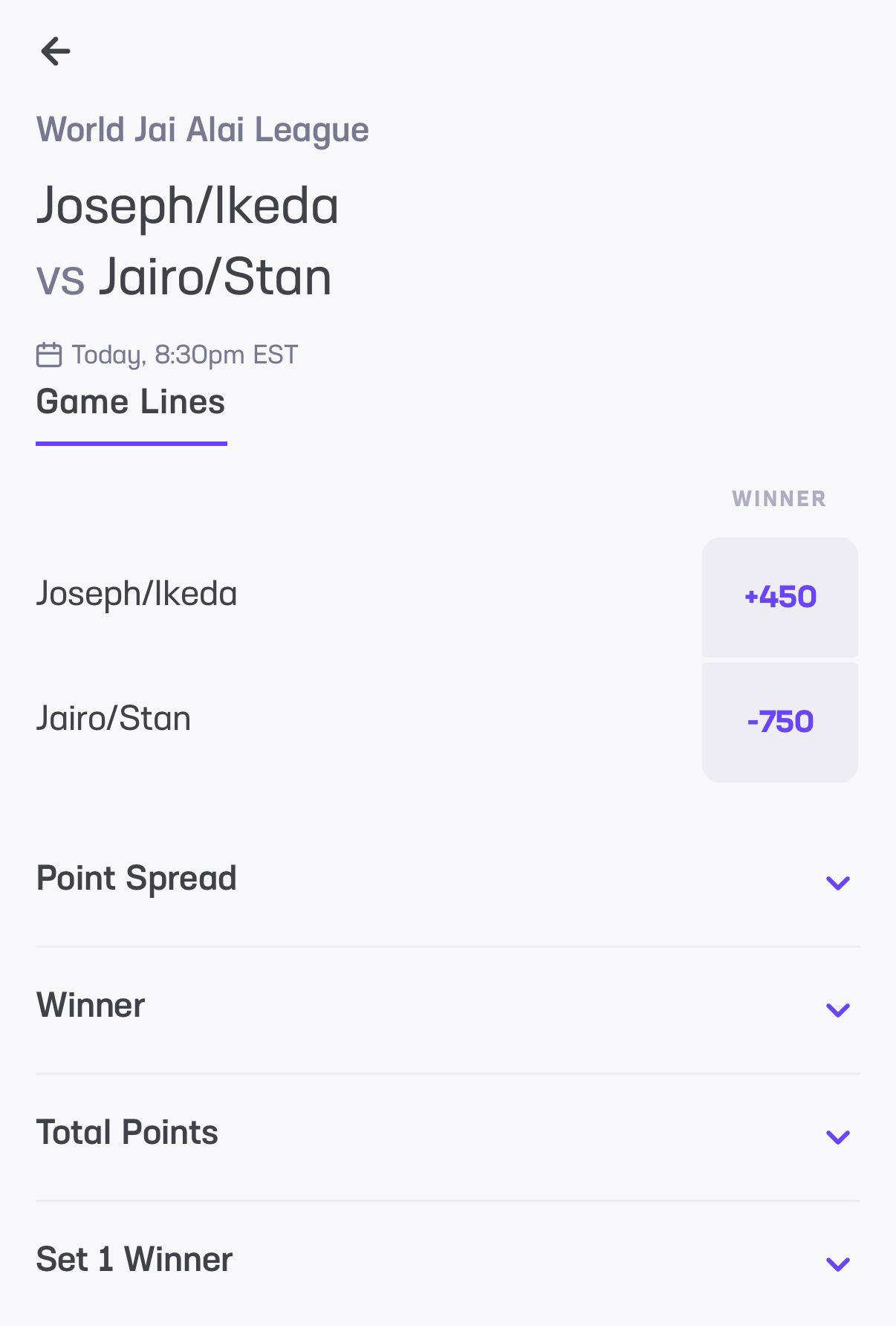 jai alai betting